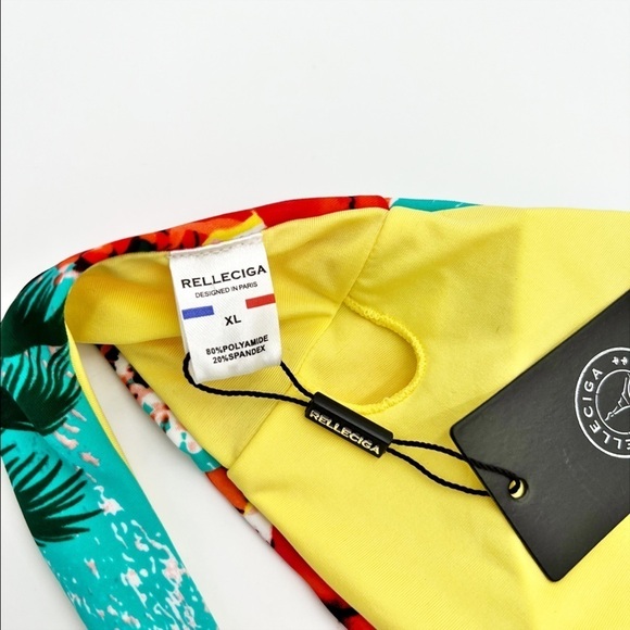 NWT Relleciga Swim Sexy Keyhole Swimsuit Cutout High Neck Bikini Top - Picture 3 of 5